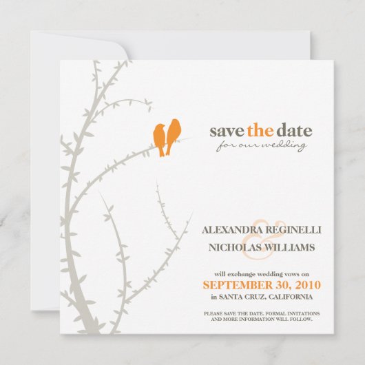 Save The Date Inséparables Enregistrer la date Annonce (orange) (Devant)