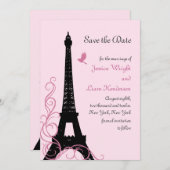 Save The Date Inséparables Enregistrer la date (rose) (Devant / Derrière)