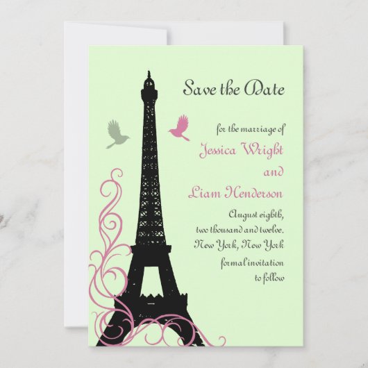 Save The Date Inséparables Enregistrer la date (vert) (Devant)