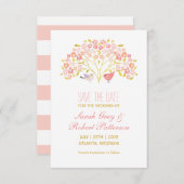 Save The Date Inséparables Flower Tree Wedding Enregistrer La Ca (Devant / Derrière)