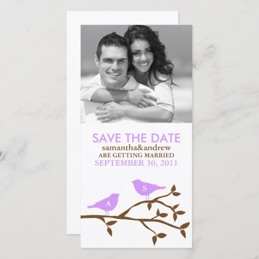 Save The Date Inséparables monogrammes Enregistrer la date (Devant / Derrière)