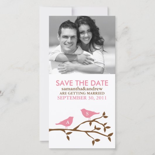 Save The Date Inséparables monogrammes Enregistrer la date Photo (Devant)