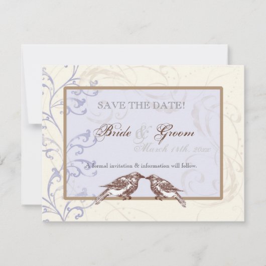 Save The Date Inséparables 'n dentelle - Périwinkle Enregistrer (Devant)