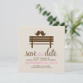 Save The Date Inséparables sur le Mariage Park Bench (Debout devant)