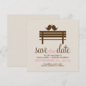 Save The Date Inséparables sur le Mariage Park Bench (Devant / Derrière)