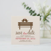 Save The Date Inséparables sur le Mariage Park Bench (Debout devant)