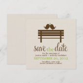 Save The Date Inséparables sur le Mariage Park Bench (Devant / Derrière)