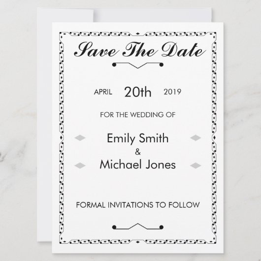 Save The Date Inspiré de l'ancien (Devant)