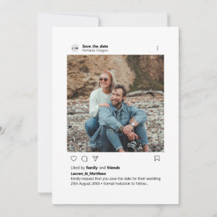 Save The Date Instagram Style minimaliste photo personnalisée