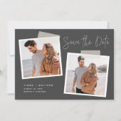 Save The Date Instantané | Photo moderne Décontracté à deux phot (Devant)