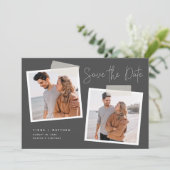 Save The Date Instantané | Photo moderne Décontracté à deux phot (Debout devant)