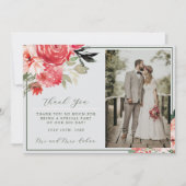 Save The Date Intemporel Floral Blush Red Green Classic Mariage (Devant)