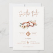 Save The Date Intertwined Timeless Wedding Rings in Rose Gold (Devant)