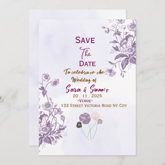 Save the Date Invitations (Devant / Derrière)