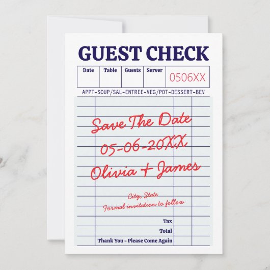 Save The Date Invité Vérifier Unique Fun Whimsical manuscrit (Devant)