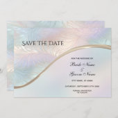 Save The Date Iridescente Abstraite Moderne Enregistrer La Date (Devant / Derrière)