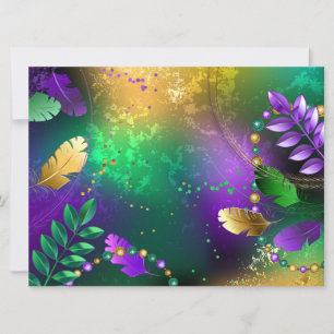Save The Date Iridescente mardi gras arrière - plan avec perles