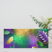 Save The Date Iridescente mardi gras arrière - plan avec perles (Debout devant)