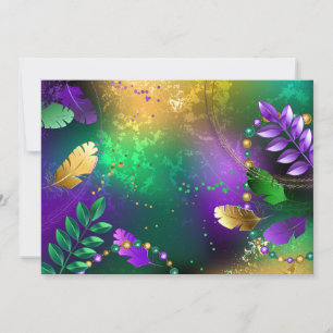 Save The Date Iridescente mardi gras arrière - plan avec perles