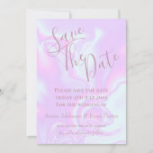 Save The Date Iridescente unicorne peau fausse texture holograph (Devant)
