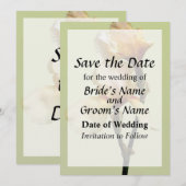 Save The Date Iris de couleur pêche, Enregistrez la date (Devant / Derrière)