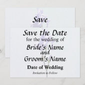 Save The Date Iris Lavande et Boutons (Devant / Derrière)