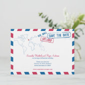 Save The Date Irlande Air Mail Wedding Enregistrer La Date (Debout devant)