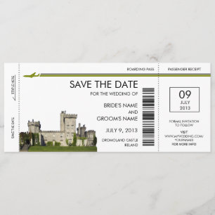 Save The Date Irlande Boarding Pass Enregistrer la date Invitati