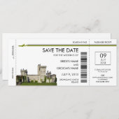 Save The Date Irlande Boarding Pass Enregistrer la date Invitati (Devant / Derrière)