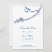Save The Date Islamorada Florida Keys Elegant Mariage bleu marin (Devant)