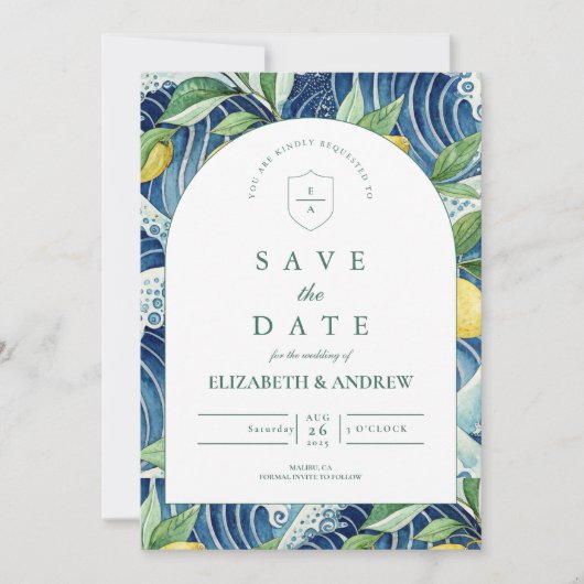 Save The Date Italian Lemon Garden Wedding (Devant)