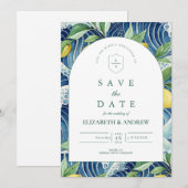 Save The Date Italian Lemon Garden Wedding (Devant / Derrière)