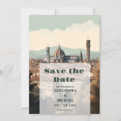 Save The Date Italie élégante Florence Destination Mariage (Devant)