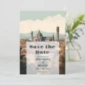 Save The Date Italie élégante Florence Destination Mariage (Debout devant)