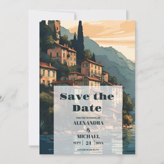 Save The Date Italie Lac de Côme Destination Mariage (Devant)