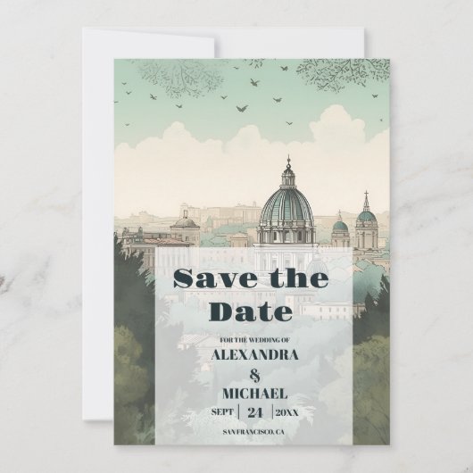 Save The Date Italie Rome Destination Mariage (Devant)