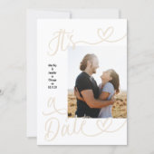 Save The Date It's A Date | 4 Photo | Calligraphy Wedding (Devant)