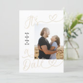 Save The Date It's A Date | 4 Photo | Calligraphy Wedding (Debout devant)