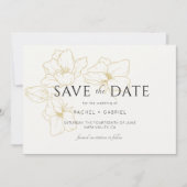 Save The Date Ivoire | Élégant Mariage Floral Or Enregistrer La (Devant)