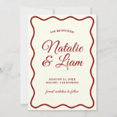 Save The Date Ivoire moderne brillant Funky Bold Retro Mariage (Dos)