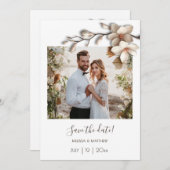 Save The Date Ivory 3D Magnolia Flower (Devant / Derrière)
