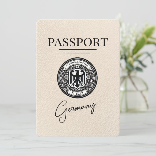 Save The Date Ivory Allemagne Passeport Enregistrer La Date (Debout devant)