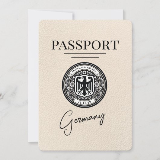 Save The Date Ivory Allemagne Passeport Enregistrer La Date (Devant)