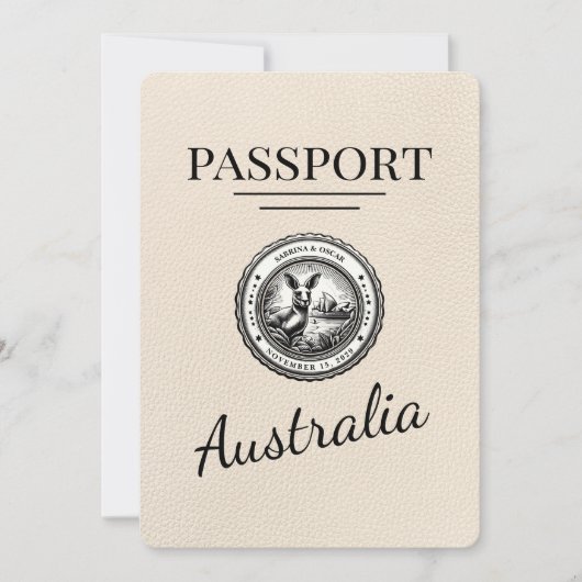 Save The Date Ivory Australia Passeport Enregistrer La Date (Devant)