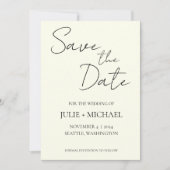 Save The Date Ivory Color Simple Style Wedding (Devant)