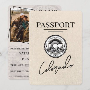 Save The Date Ivory Colorado Passeport Enregistrer La Date