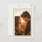 Save The Date Ivory Cream Minimalist Frame Wedding Photo (Dos)