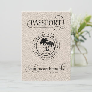 Save The Date Ivory Dominican Republic Passeport Enregistrer la