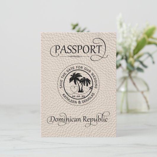 Save The Date Ivory Dominican Republic Passeport Enregistrer la  (Debout devant)