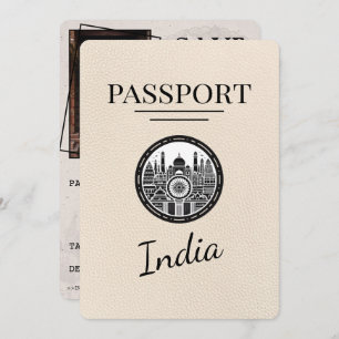 Save The Date Ivory India Passeport Enregistrer La Date